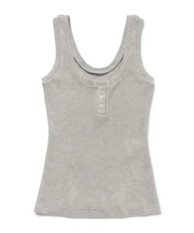 1989 Studio Stretch Fabric Waffle Tank Top In Light Grey