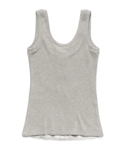 1989 Studio Stretch Fabric Waffle Tank Top In Light Grey