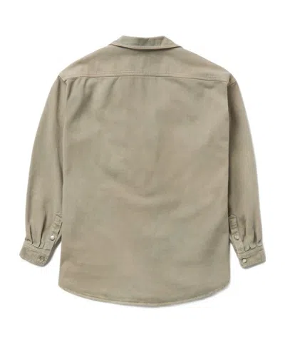 1989 Studio Light Brown Denim Overshirt In Gray