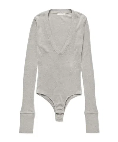 1989 Studio Light Grey Waffle Body V-neck In Gray