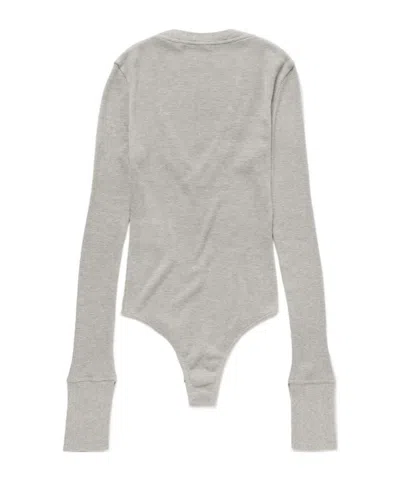 1989 Studio Light Grey Waffle Body V-neck In Gray