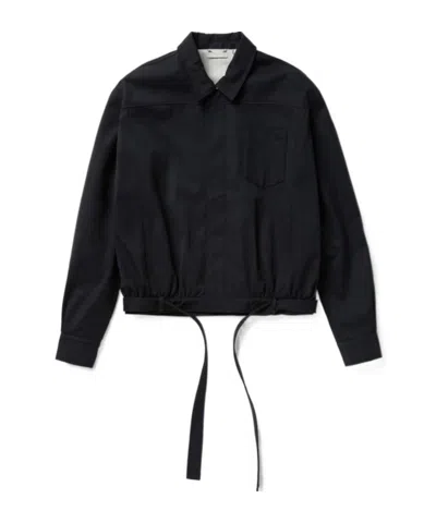 1989 Studio Dark Blue Short Trench Jacket In Black