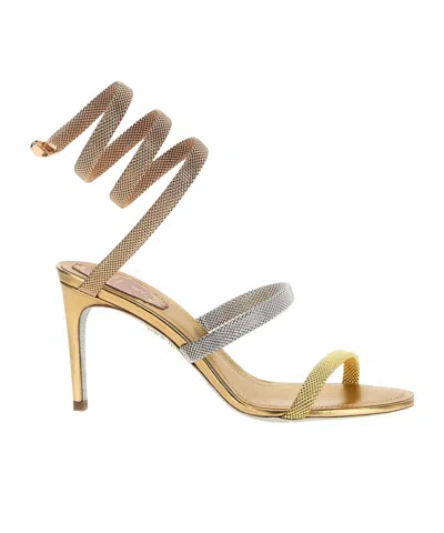 René Caovilla Trigold Cleo Sandals In Gold