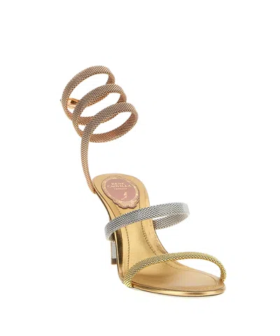 René Caovilla Trigold Cleo Sandals In Gold