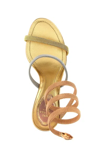 René Caovilla Trigold Cleo Sandals In Gold