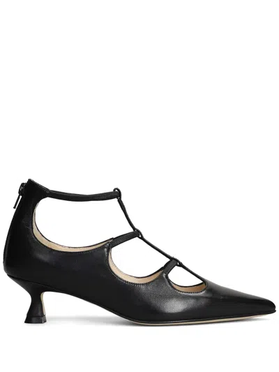 Anna F 50mm Leather Pumps In 黑色
