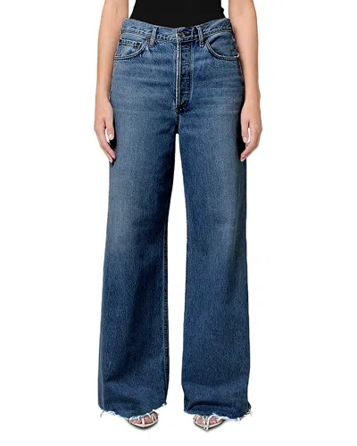 Agolde Indigo Dame High Rise Wide Leg Jeans In Control