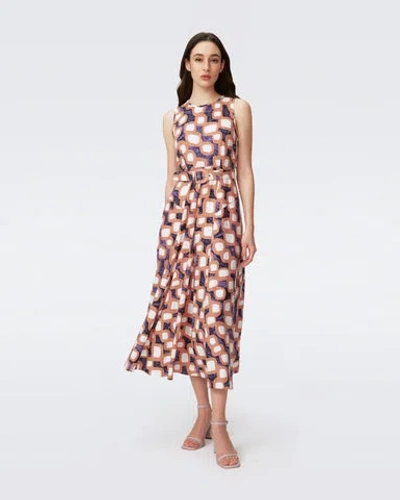 Diane Von Furstenberg Elliott Abstract Print Sleeveless Midi Dress In Multi