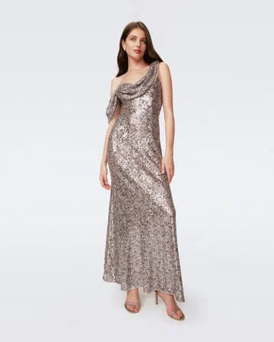 Diane Von Furstenberg Joaquin Sequined Maxi Dress In Sequin Leopard