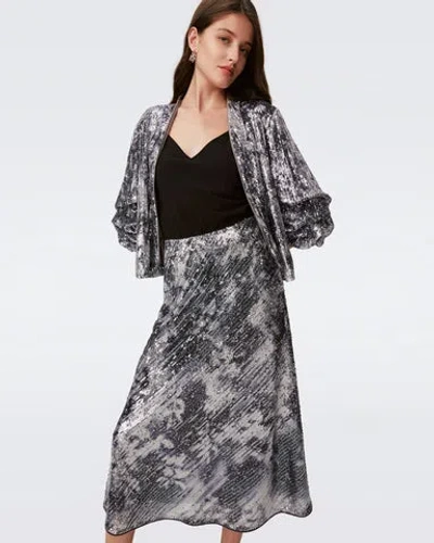 Diane Von Furstenberg Araminta Sequin-embellished Printed Tulle Midi Skirt In Multi