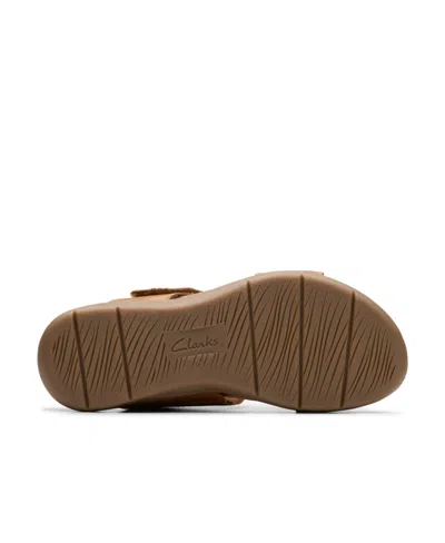 Clarks April Raelyn In Brown Leather In Tan Leather