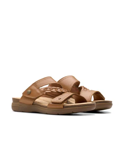 Clarks April Raelyn In Brown Leather In Tan Leather