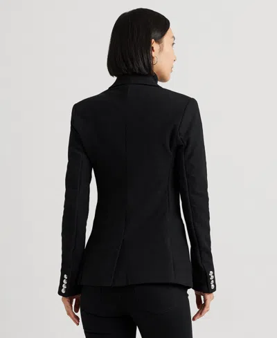 Ralph Lauren Womens Textured Jacquard Two-button Blazer In Polo Black