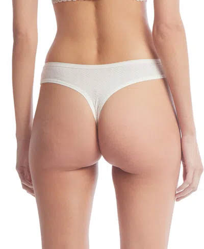 Hanky Panky Women's Move Calm Mid Rise Thong 3 Pack In Black,granite,cool,pearl