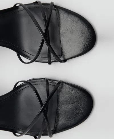 Mango Ankle Strap Sandal In Black