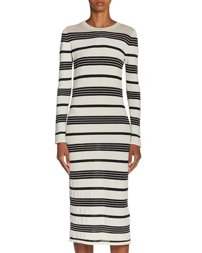 Moncler Knit Dress Crew Neck Fitted Silhouette In White