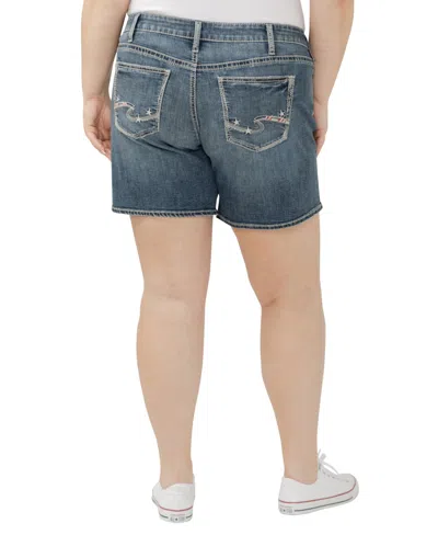 Silver Jeans Co. Plus Size Boyfriend Mid Rise Luxe Stretch Shorts In Glory
