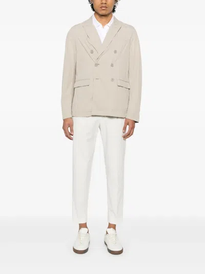Herno Double-breasted Blazer In Neutrals