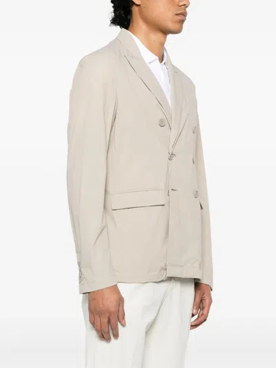 Herno Double-breasted Blazer In Neutrals