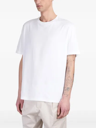Low Brand B134 Basic T-shirt In White Cotton In White
