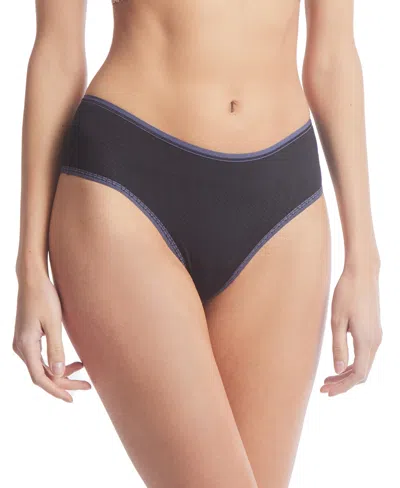 Hanky Panky Women's Move Calm Hi-rise Thong 3 Pack In Black,granite,cool,pearl