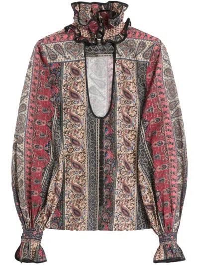 Valentino Paisley Print Shirt In Multicolor.