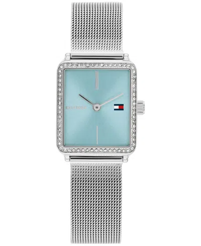 Tommy Hilfiger 21.3mm Crystal Accent Square Dial Watch In Silver
