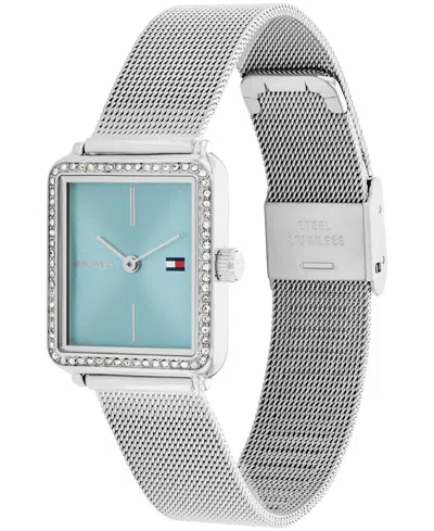 Tommy Hilfiger 21.3mm Crystal Accent Square Dial Watch In Silver
