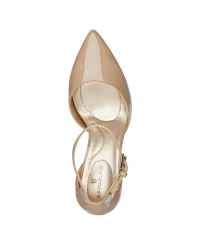 Bandolino Women's Ginata D'orsay Ankle Strap Pointed Toe Pumps In Cafe Latte Patent