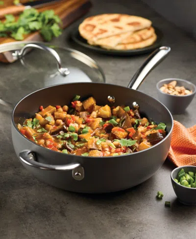 Rachael Ray Professional Hard-anodized Nonstick 4-qt. Saucier Saucepan In Gray