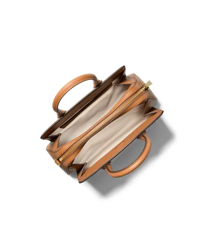 Michael Kors Laila Small Signature Logo Satchel In Vanilla,acorn