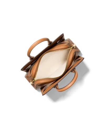 Michael Kors Laila Small Signature Logo Satchel In Vanilla,acorn