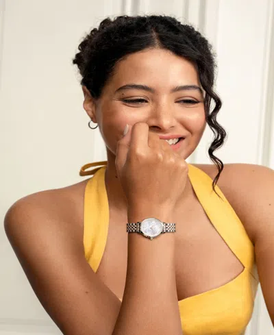 Olivia Burton Honey Comb Ultra Slim Watch, 28mm In Grey/two Tone