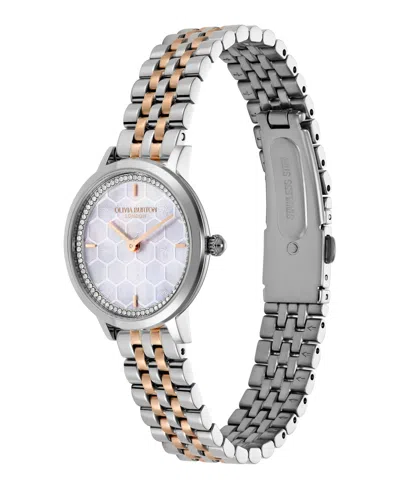 Olivia Burton Honey Comb Ultra Slim Watch, 28mm In Grey/two Tone