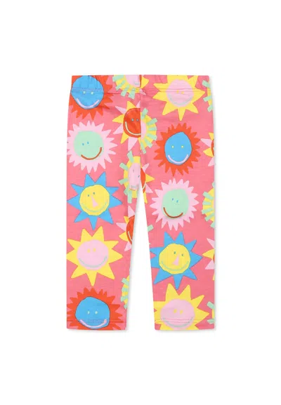 Stella Mccartney Multicolor Leggings For Baby Girl With Sun Print In Multicolor