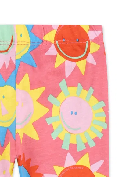 Stella Mccartney Multicolor Leggings For Baby Girl With Sun Print In Multicolor