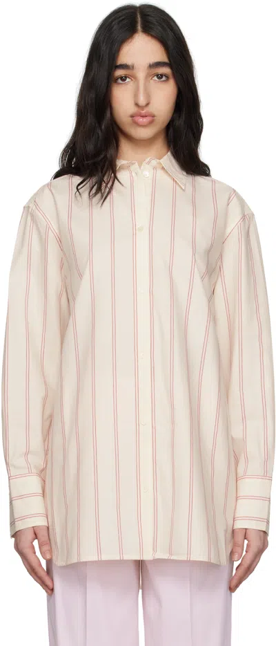 Totême Toteme Striped Cotton Shirt In Beige