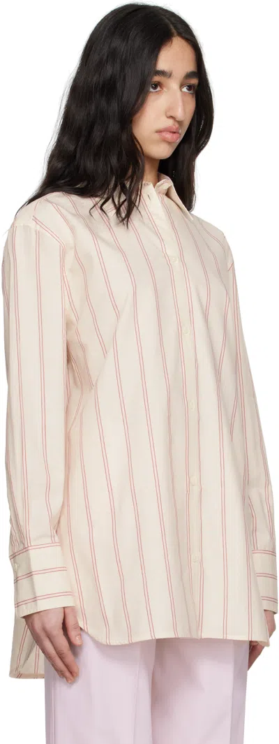 Totême Toteme Striped Cotton Shirt In Beige