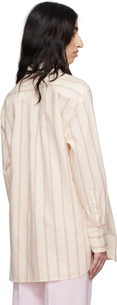 Totême Toteme Striped Cotton Shirt In Beige