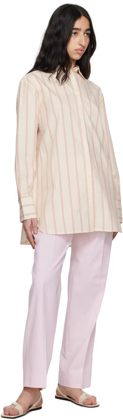 Totême Toteme Striped Cotton Shirt In Beige