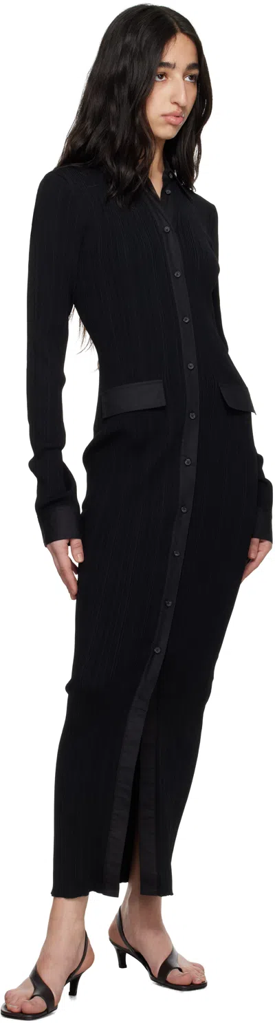 Totême Knitted Shirt Maxi Dress In Black 001