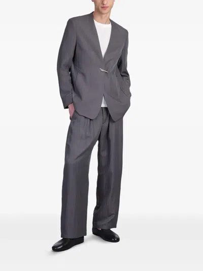 Attachment Blazer In Grey Linen In Grau
