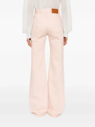 Chloé Natural Jean Pants With Leather Label In White
