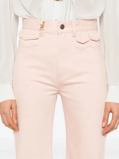 Chloé Natural Jean Pants With Leather Label In White
