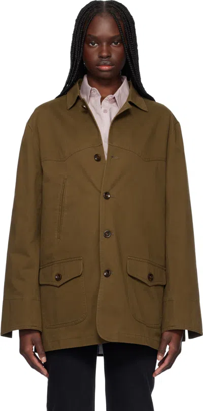 Carter Young Khaki Chicago Chore Jacket In Wood