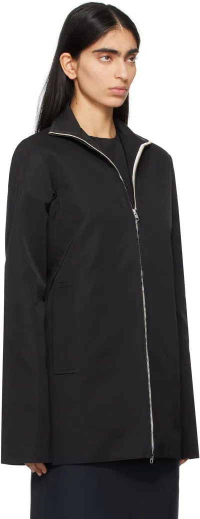Lii Black Slim High Neck Jacket In Black