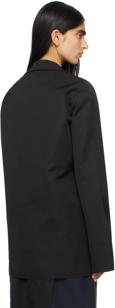 Lii Black Slim High Neck Jacket In Black