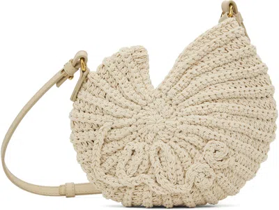 Chloé Sea Treasures Leather-trimmed Crocheted Cord Shoulder Bag In 22j Deep Ivory
