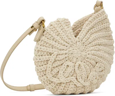Chloé Sea Treasures Leather-trimmed Crocheted Cord Shoulder Bag In 22j Deep Ivory