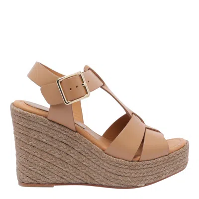 Paloma Barceló 110mm Leather Sandals In Neutral